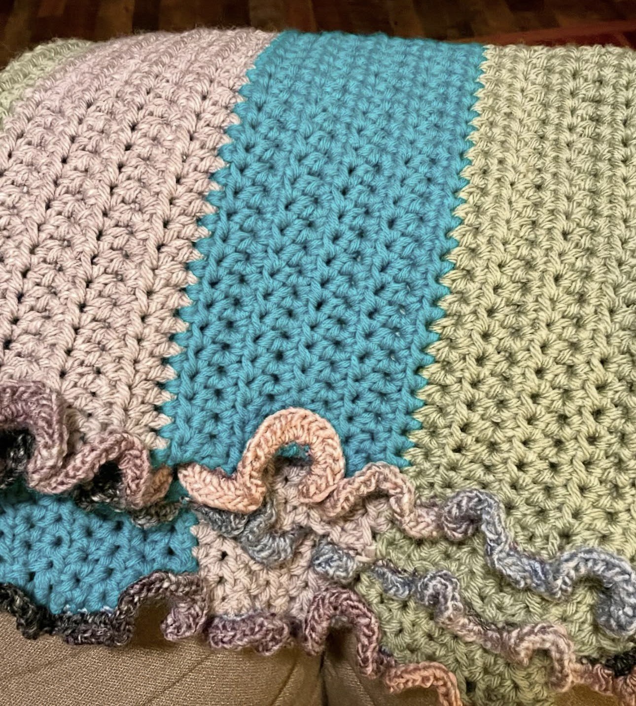 Soft color, beautiful texture, handmade crochet work by Ambassador Creations